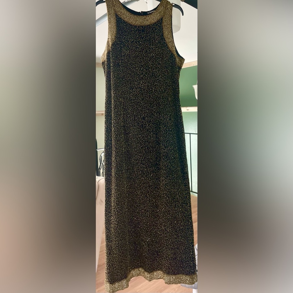 Krishma Black and Gold Women's Dress (XL)